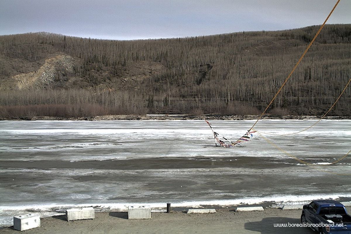 Nenana Ice Classic Breakup appears imminent as tripod nearly tips